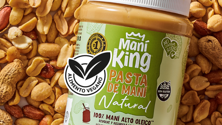 MANÍ CON SELLO DE ALIMENTO VEGANO